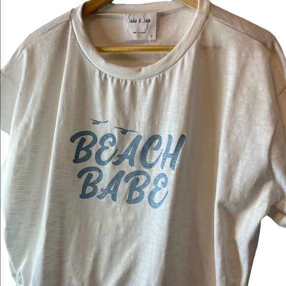 NWT SADIE & SAGE Beach Babe Graphic Tee Shirt - Picture 2 of 9